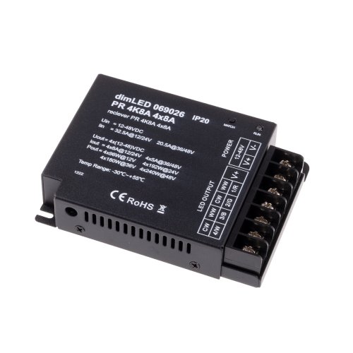 Ovladače, řídící jednotky - Přijímač dimLED PR 4K8A 4v1 - foto 1