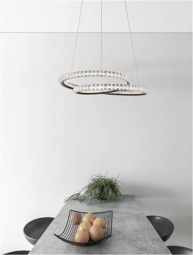 Kruhová - NV 9748165 Závěsné svítidlo GINEVRA černý hliník a akryl LED 45W 230V 3000K IP20 stmívatelné - NOVA LUCE - foto 1