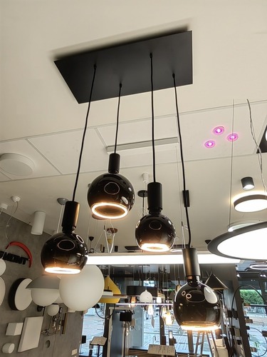 Vícečetná - AU 951/9SADA Závěsné svítidlo 4x černý kabel pro dekorativní žárovky (bez žárovek) - AULIX - foto 1