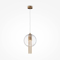 Koule - M P095PL-01BZ Závěsné svítidlo Flusso 12W čirá sklo bronz kov designové - MAYTONI