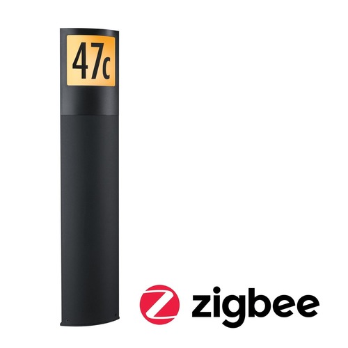 Sloupková - P 94515 LED stojací svítidlo Smart Home Zigbee Padea soumrakový senzor neláká hmyz IP44 847mm CCT 8,5W 230V antracit umělá hmota - PAULMANN - foto 1