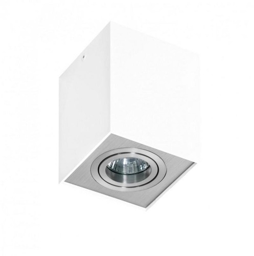 Downlight - AZZ AZ0872 Stropní bodové přisazené svítidlo Azzardo Eloy 1 white/aluminium AZ0872 GU10 1x50W IP20 9,5cm hranaté bílo-hliníkové - AZZARDO - foto 1