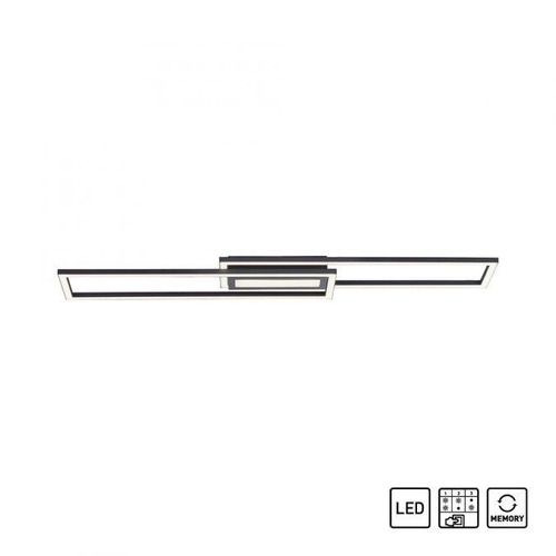 Hranatá - LD 14696-18 ASMIN LED stropní svítidlo 95x17,5cm, černá, ploché, paměťová funkce, jednoduchý panel 3000K - LEUCHTEN DIREKT / JUST LIGHT - foto 1