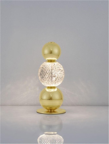 Stolní lampy dekorační - NV 9522030 Stolní lampa BRILLE zlatý hliník a sklo LED 4W 230V 3200K IP20 - NOVA LUCE - foto 1