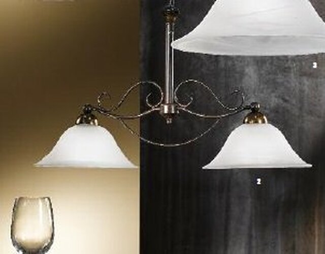 Vícečetná - OR LU 1708/2 Závěsné svítidlo 2x60W E27 antik/sklo, výška 42cm - ORION - foto 1