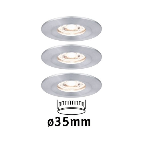 Koupelnová - P 94305 LED vestavné svítidlo Nova mini nevýklopné IP44 3x4W 2.700K hliník broušený 230V - PAULMANN - foto 1