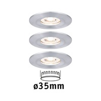 Koupelnová - P 94305 LED vestavné svítidlo Nova mini nevýklopné IP44 3x4W 2.700K hliník broušený 230V - PAULMANN
