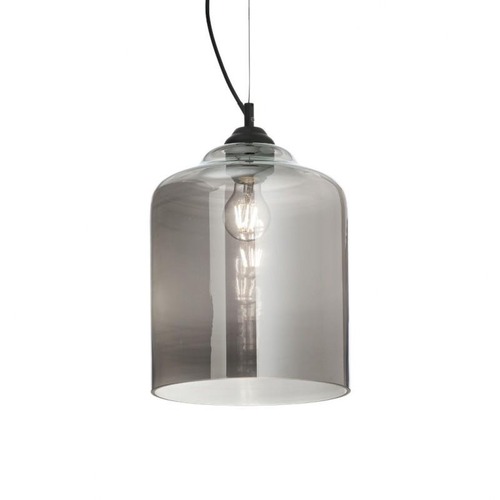 Válec - ILUX 112312 Závěsné svítidlo Ideal Lux Bistro' SP1 square fume' 112312 šedé 24cm   - IDEALLUX - foto 1