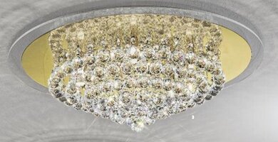 Dekorativní - OR DLU 2378/9/62 ZL Stropní svítidlo 9x40W G9 zlato/křištálové závěsy, pr. 62cm - ORION