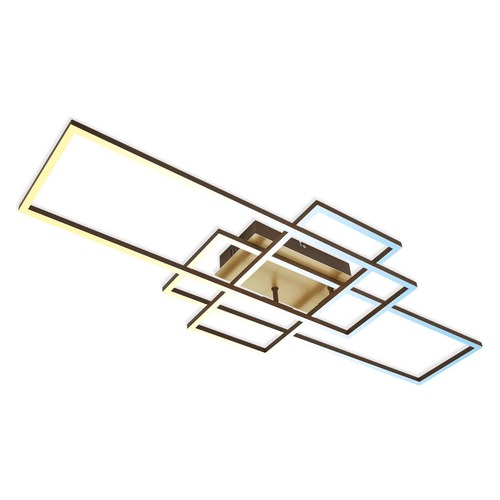 Hranatá - BRILO 3156-017 CCT LED nástěnné a stropní svítidlo, 110 cm, 51 W, 4400 lm, zlatá-hnědá - BRILO - foto 1