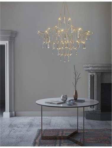 Dekorativní - NV 9116820 Závěsné svítidlo GORO čirý křišťál a zlatý kov LED 20W 230V 3000K IP20 - NOVA LUCE - foto 1