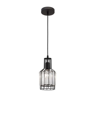 Válec - NV 9001703 Závěsné svítidlo CARTER černý hliník a křišťál E27 1x12W 230V IP20 bez žárovky - NOVA LUCE - foto 1