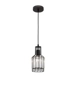 Válec - NV 9001703 Závěsné svítidlo CARTER černý hliník a křišťál E27 1x12W 230V IP20 bez žárovky - NOVA LUCE