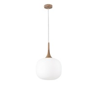 Dekorativní - FAN I-JAIPUR-S30-BCO Závěsné svítidlo Jaipur, bílé/dřevo, 1 x E27, 30 x 150 cm - FANEUROPE