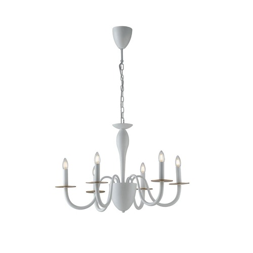 Dekorativní - FAN I-ARMSTRONG/6 BCO Závěsné svítidlo Armstrong, bílé/zlaté, 6 x E14, 78 x 150 cm - FANEUROPE - foto 1