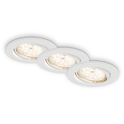 Kruhová - BRI 7219-036 3ks sada LED vestavné svítidlo, pr. 8,6 cm, 5 W, bílé - BRILONER - foto 1