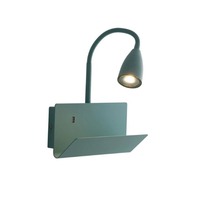 Bodová - FAN I-GULP-AP VER Nástěnné svítidlo Gulp Flessibile, zelené, s USB 2 A, 1 x GU10, 23 x 27 x 49 cm - FANEUROPE