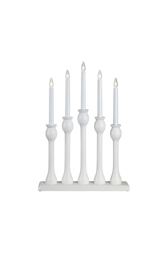 Interiérové dekorace - MAR 703800 Lövasa dřevěný bílý svícen - Markslöjd - foto 1