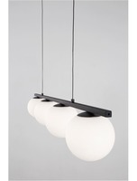 Podélná - NV 9919604 Závěsné svítidlo JOLINE černý kov a hliník bílé opálové sklo LED 32W 240V 3200K IP20 - NOVA LUCE