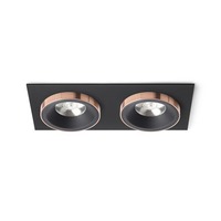 Hranatá - RED R13259 SHARM SQ II zápustná černá/černá měď 230V LED 2x10W 24° 3000K - RED - DESIGN RENDL