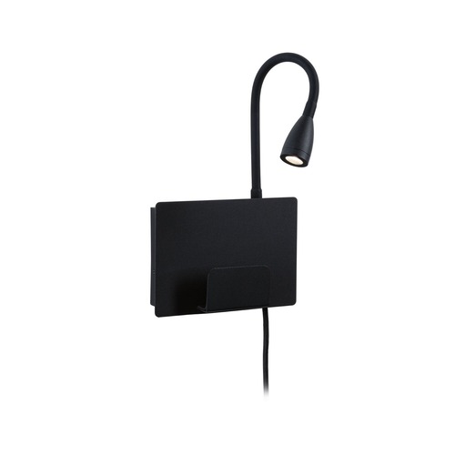 Bodová - P 71101 LED nástěnné svítidlo Halina USB C 2700K 230V 2,4W černá mat - PAULMANN - foto 1