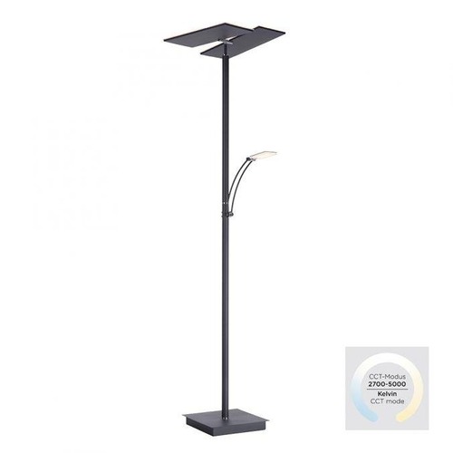 Stojací lampy - PN 687-13 ARTUR LED stojací lampa antracit, nastavitelná, stmívatelná, čtecí rameno, CCT paměť 2700-5000K - PAUL NEUHAUS - foto 1