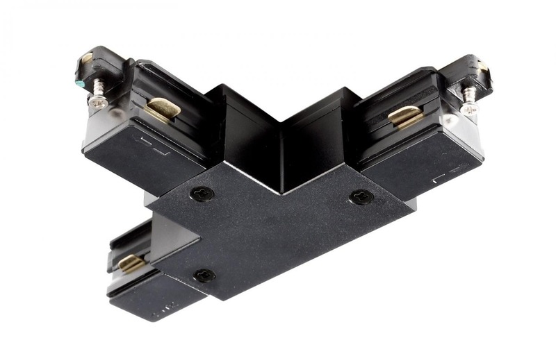 Lišty a příslušenství - IMPR 720025 Deko-Light 1-fázový kolejnicový systém, D One T-spojka, levé-levé-pravé, 220-240V černá RAL 9011 121 mm - LIGHT IMPRESSIONS - foto 1