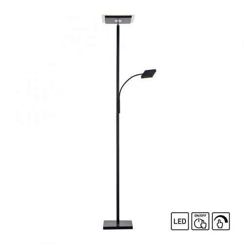 Stojací lampy - LD 11710-18 HANS LED stojací svítidlo, černá, stmívatelné, čtecí lampa, osvětlení stropu 3000K - LEUCHTEN DIREKT / JUST LIGHT - foto 1
