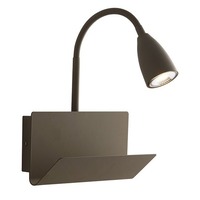 Bodová - FAN I-GULP-AP FNG Nástěnné svítidlo Gulp Flessibile, hnědé, s USB 2 A, 1 x GU10, 23 x 27 x 49 cm - FANEUROPE