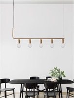 Podélná - NV 9536415 Závěsné svítidlo VEDA mosazný kov a čiré sklo G9 5x6W 230V IP20 bez žárovky - NOVA LUCE