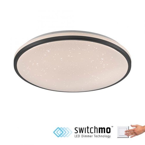 Kruhová - LD 14295-18 KYLE LED stropní svítidlo průměr 49cm černé hvězdné nebe krokově stmívatelné 3000K - JUST LIGHT - foto 1