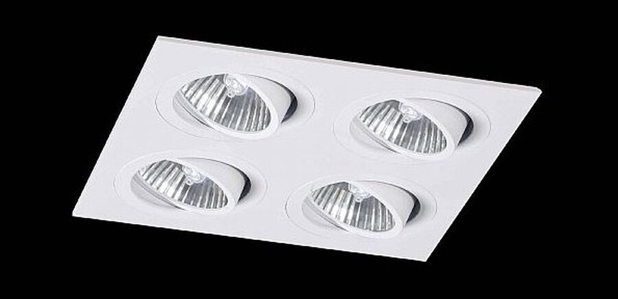 Hranatá - BPM 4215LED2.D40.3K Vestavné svítidlo Aluminio Blanco, bílá 4x 10W LED 230V - BPM - foto 1