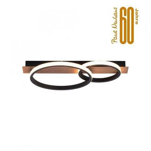 Kruhová - LD 15615-78 TROOPER LED moderní stropní svítidlo s dřevěným dekorem, 53 x 30 cm, 3000K - LEUCHTEN DIREKT / JUST LIGHT - foto 1