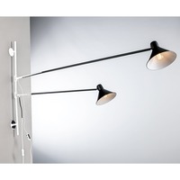 Bodová - FAN I-DUETTO-AP2-NER Nástěnné svítidlo Duetto, nastavitelný, černé, 2 x E27, 154 x 20,5 x 90 cm - FANEUROPE