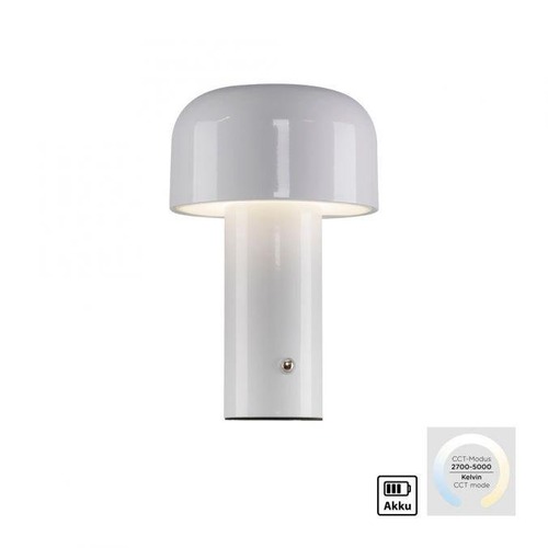 Stolní lampy dekorační - LD 19190-16 AGNES LED bateriové stolní svítidlo bílé tvar houby stmívatelné dotykem USB 2700-5000K - JUST LIGHT - foto 1