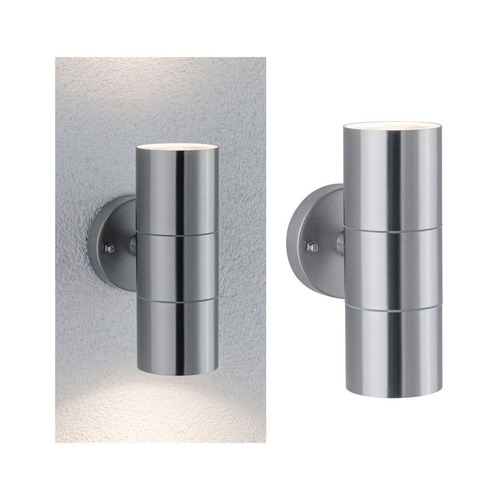 Nástěnná - P 94331 Venkovní nástěnné svítidlo Flame IP44 max. 2x35W GU10 ocel kartáčovaný 230V - PAULMANN - foto 1