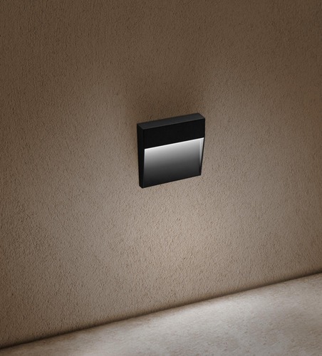 Nástěnná - CEN PEONES-041040 SEGNAPASSO LED PASEO QUADRATO venkovní nástěnné svítidlo černá 4W 4000K IP54 - CENTURY - foto 1