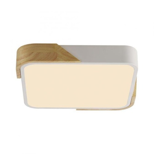 Hranatá - LD 14289-16 BILA LED stropní svítidlo hranaté bílé dřevodekor nadčasový design 3000K - JUST LIGHT - foto 1