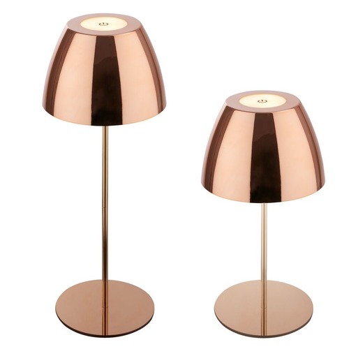 Stolní lampy dekorační - BRILO 7522013 Serina LED bezdrátová stolní lampička IP44, stmívatelná, dotykový vypínač, měď - BRILO - foto 1