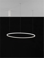 Kruhová - NV 9345604 Závěsné svítidlo TARQUIN bílý hliník a akryl LED 48W 230V 3000K IP20 stmívatelné - NOVA LUCE