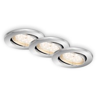 Kruhová - BRI 7219-038 3ks sada LED vestavné svítidlo, pr. 8,6 cm, 5 W, chrom - BRILONER