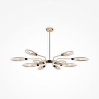 Vícečetná - M MOD012CL-12G Závěsné svítidlo Ventura 12x28W jantarové sklo zlatý kov designové - MAYTONI