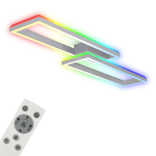 Hranatá - BRILO 3754-019 RGB CCT LED stropní svítidlo, 119,5 cm, 45 W, 4400 lm, hliník - BRILO - foto 1