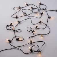 Světelné kabely - FAN I-PICNIC-SOLAR Žárovková girlanda LED PICNIC, černý, délka 7,62 m, IP44, 3000 K (25 žárovek), solární napájení - FANEUROPE