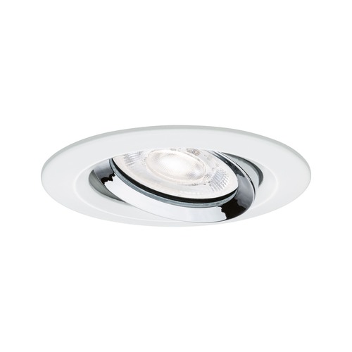 Koupelnová - P 92422 LED vestavné svítidlo Nova Plus GU10 Flat IP65 93mm 4,9W 230V stmívatelné 4000K bílá mat/chrom - PAULMANN - foto 1