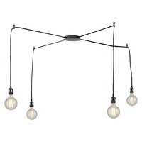 Dekorativní - FAN I-GROOVE-S4 NER Závěsné svítidlo Groove, černé, 4 x E27, délka 250 cm - FANEUROPE