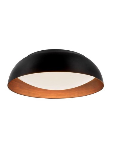 Kruhová - NV 86008 VÝPRODEJ Stropní svítidlo LANDON černý hliník zvenku měď uvnitř a akryl LED 40W 3000K IP20 stmívatelné - NOVA LUCE - foto 1