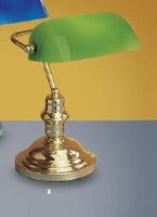 Stolní lampy dekorační - OR LA 4-587/1 MS/GRÜN Stolní lampa 1xE27 mosaz/zelené sklo, výška 35cm - ORION