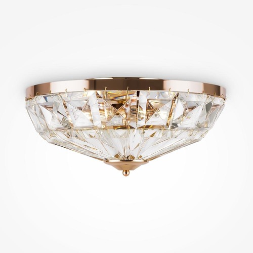 Kruhová - M MOD094CL-04G Stropní svítidlo Facet 4x60W zlatá kov křišťálový efekt - MAYTONI - foto 1