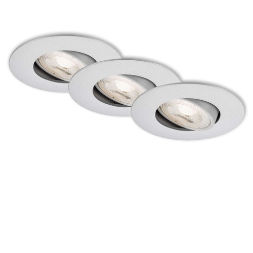 Kruhová - BRI 7048-034 3ks sada LED vestavné svítidlo, pr. 9 cm, nastavitelné, 5 W, matný chrom - BRILONER - foto 1